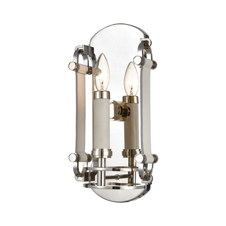 Elk Home 7-Inch Wide Bergamo Sconce, Contemporary, Polished Nickel