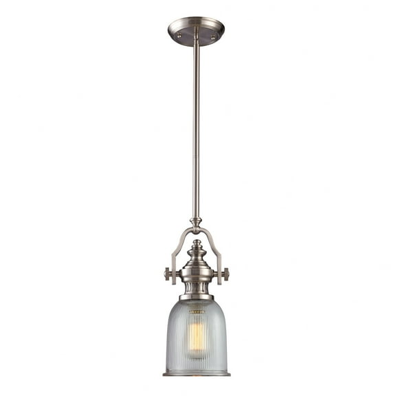 Elk Home 7-Inch Wide Chadwick Mini Pendant, Transitional, Satin Nickel