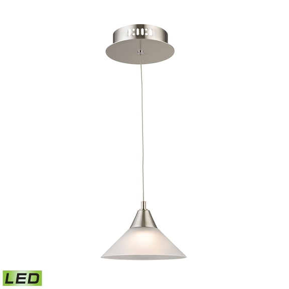 Elk Home 7-Inch Wide Cono Mini Pendant, Transitional, Satin Nickel
