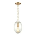 thumbnail image 1 of Elk Home 7-Inch Wide Ellipsa Pendant, Contemporary, Satin Brass, 1 of 3