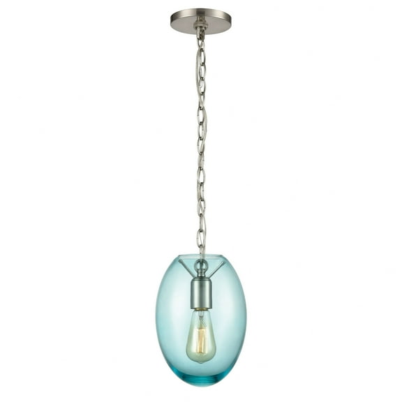 Elk Home 7-Inch Wide Ellipsa Pendant, Contemporary, Satin Nickel