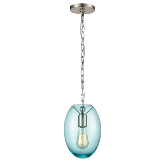 Elk Home Ellipsa 7-inch Wide 1-Light Mini Pendant in Satin Nickel