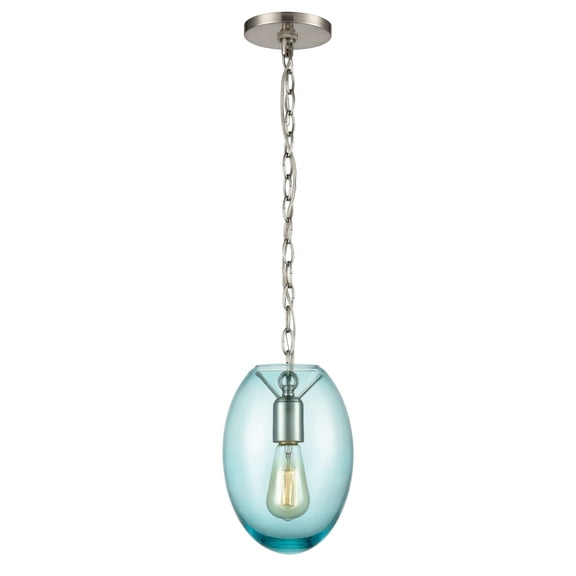 Elk Home Ellipsa 7-inch Wide 1-Light Mini Pendant in Satin Nickel