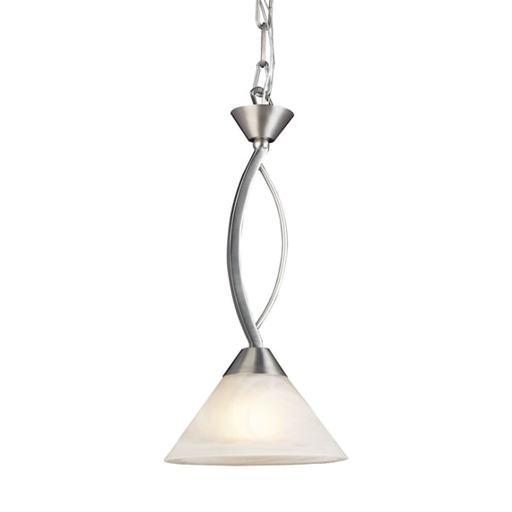 Elk Home 7-Inch Wide Elysburg Mini Pendant, Transitional, Satin Nickel