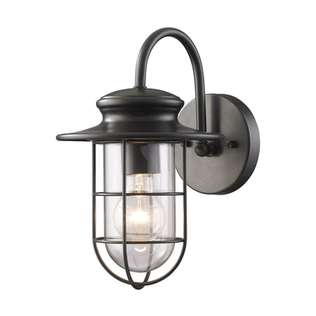 Elk Home 7-Inch Wide Outdoor Portside Wall Sconce, Matte Black