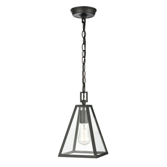 Elk Home 7-Inch Wide Tangent Pendant, Contemporary, Matte Black
