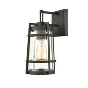 Elk Home 7-Inch Wideoutdoor Crofton Wall Sconce, Transitional-Charcoal