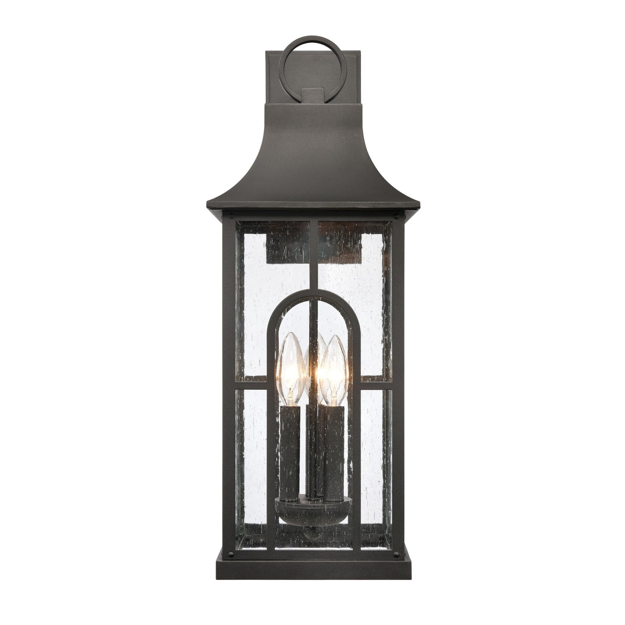 Home 8.5-Inch Wide Outdoor Triumph Wall Sconce, Textured Black at Walmart