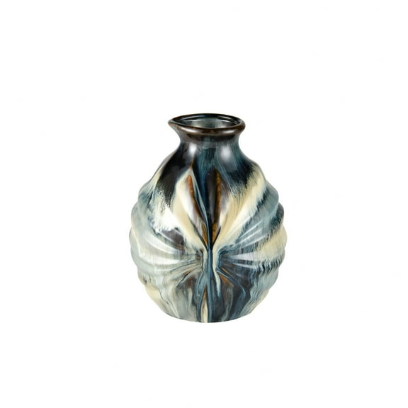 Elk Home 8.75-Inch Wide Kelly Vase - Jar - Bottle, Blue Reactive