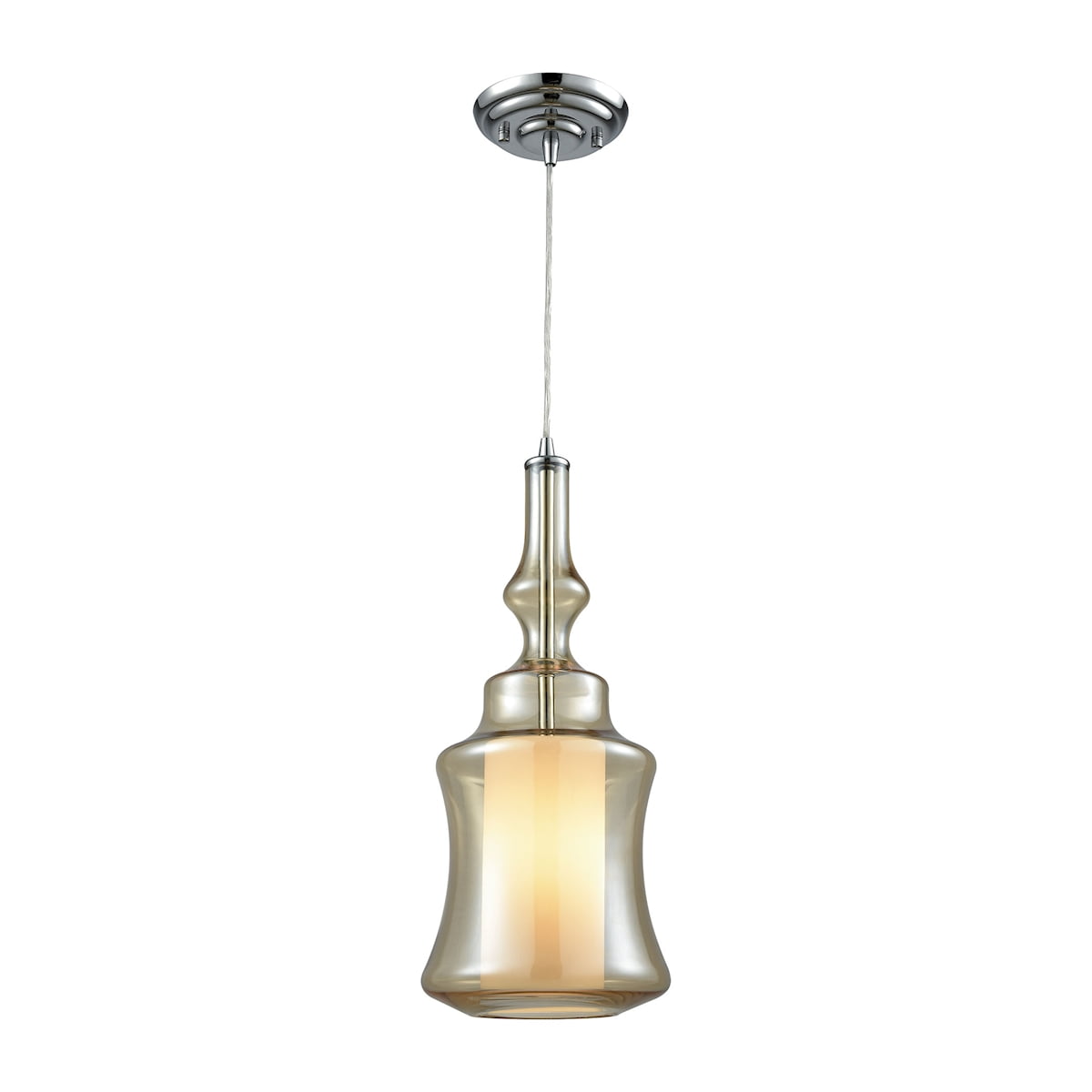 Mini Contemporary Satin Nickel & Polished Chrome Pendant Light