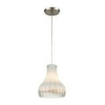 thumbnail image 1 of ELK Home Coastal Scallop Transitional 1-Light Incandescent Satin Nickel Standard Indoor Pendant Lights with Clear Glass, 1 of 4