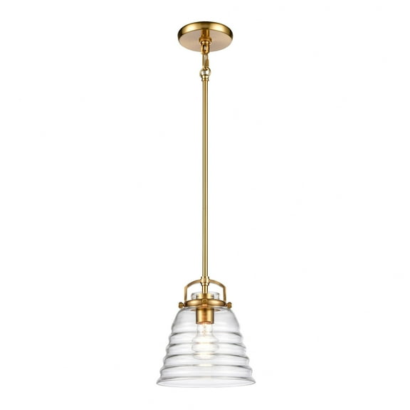 Elk Home 8-Inch Wide Current Pendant, Transitional, Satin Brass