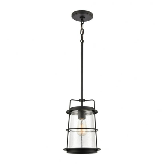 Elk Home 8-Inch Wide Kennington Mini Pendant, Transitional, Black