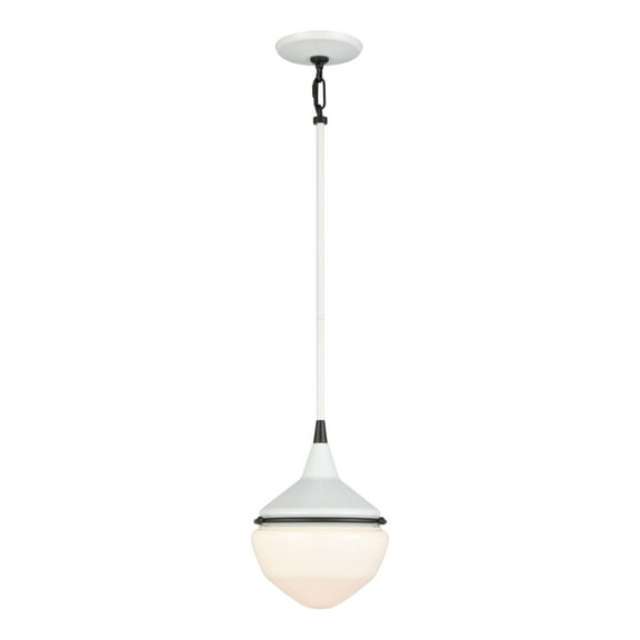 Elk Home 8-Inch Wide Mid Century Schoolhouse Pendant, Enamel White