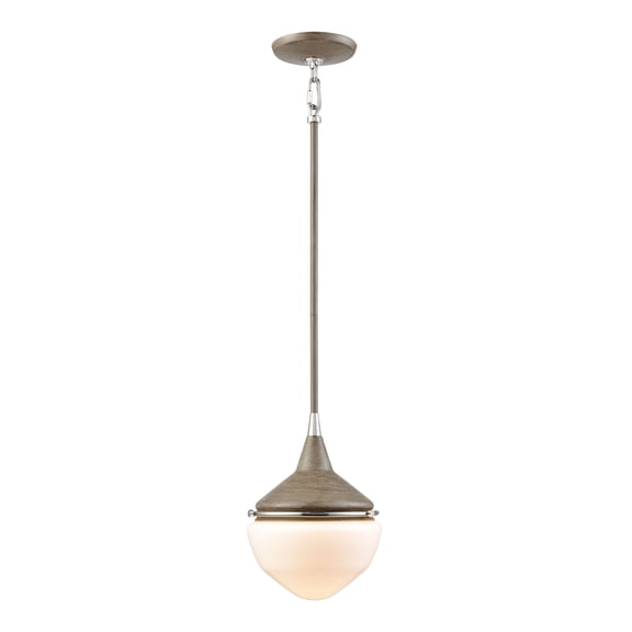 Elk Home Mid-Century Schoolhouse 8-inch Wide 1-Light Mini Pendant in Pecan