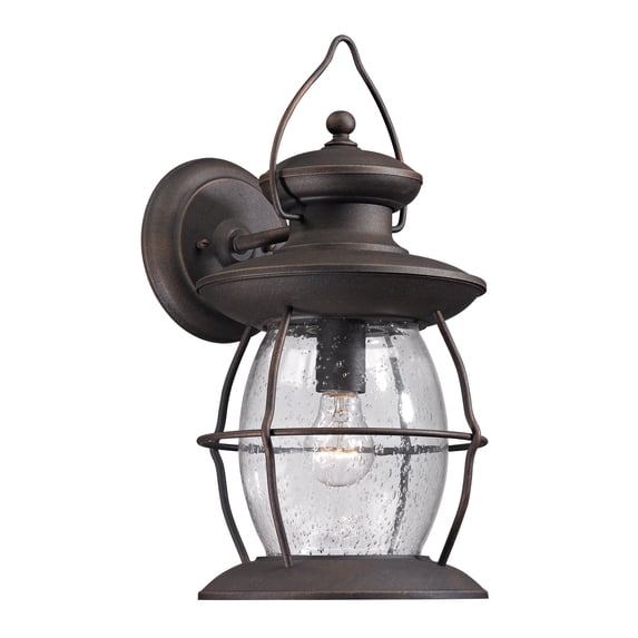 Elk Home 8-Inch Wide Outdoor Village Wall Sconce Weathered Charcoal