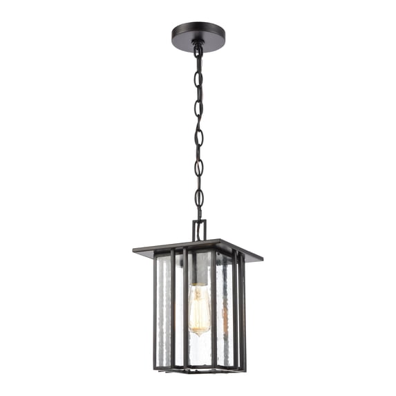 Elk Home Radnor 8-inch Wide 1-Light Outdoor Pendant in Matte Black