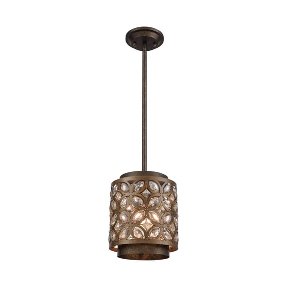 Elk Home 8-Inch Wide Rosslyn Mini Pendant, Traditional, Mocha
