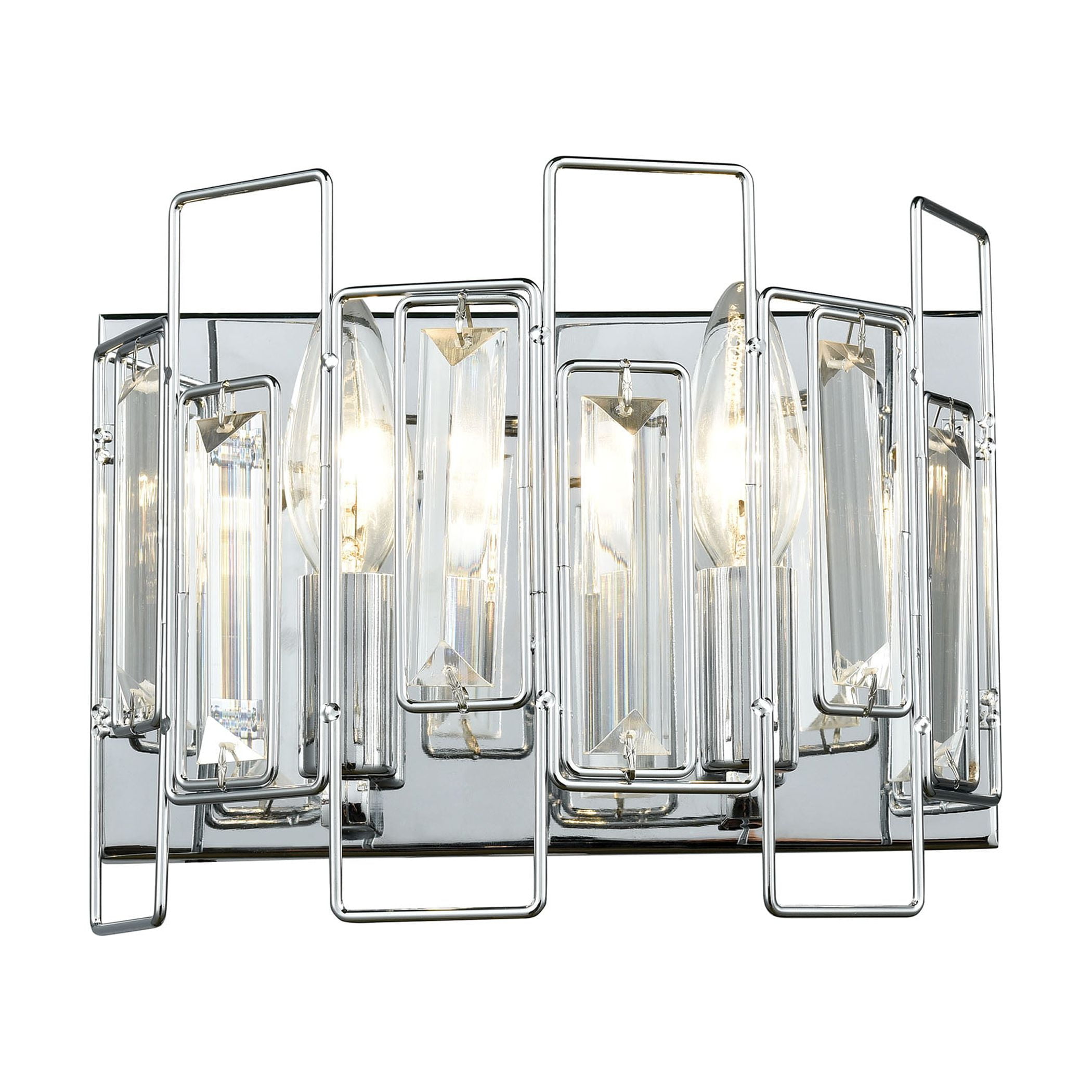 Crosby 9" Polished Chrome and Crystal Vanity Light