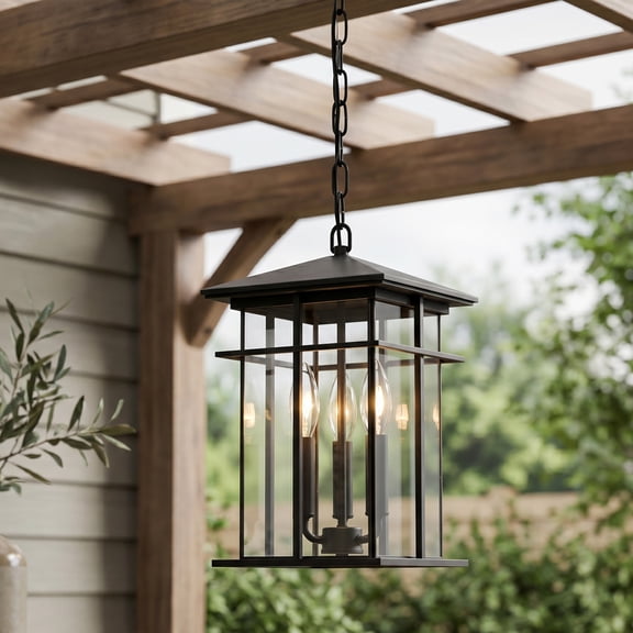 Elk Home 9-Inch Wide Oak Park Hanging, Transitional, Matte Black