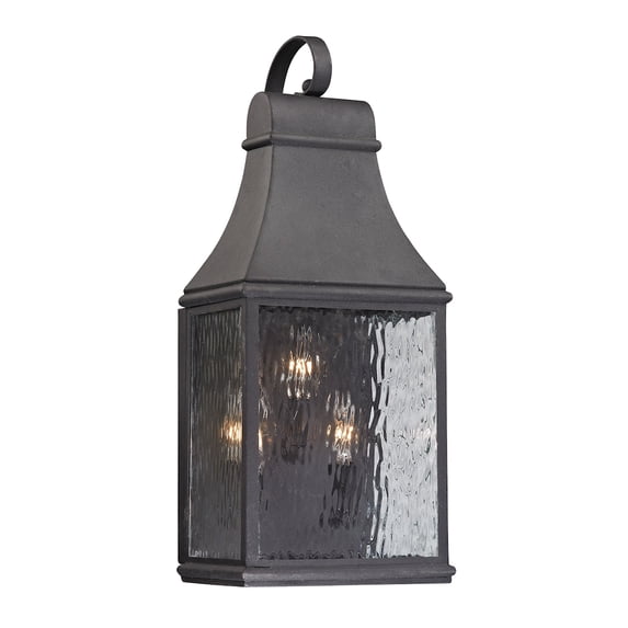 Elk Home 9-Inch Wide Outdoor Forged Jefferson Wall Sconce, Charcoal