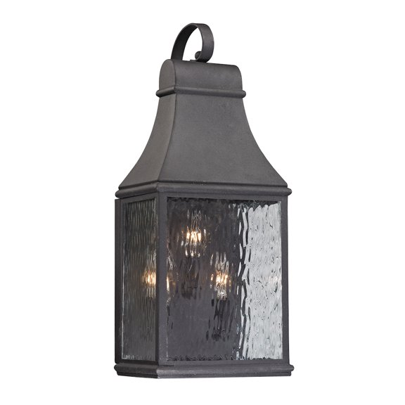 Elk Home 9-Inch Wide Outdoor Forged Jefferson Wall Sconce, Charcoal