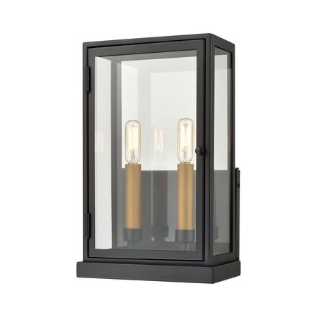 Elk Home 9-Inch Wide Outdoor Foundation Wall Sconce, Matte Black