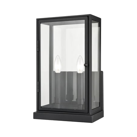 Elk Home 9-Inch Wide Outdoor Foundation Wall Sconce, Matte Black