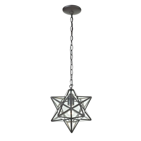 Elk Home Star 9-inch Wide 1-Light Mini Pendant in Oil Rubbed Bronze