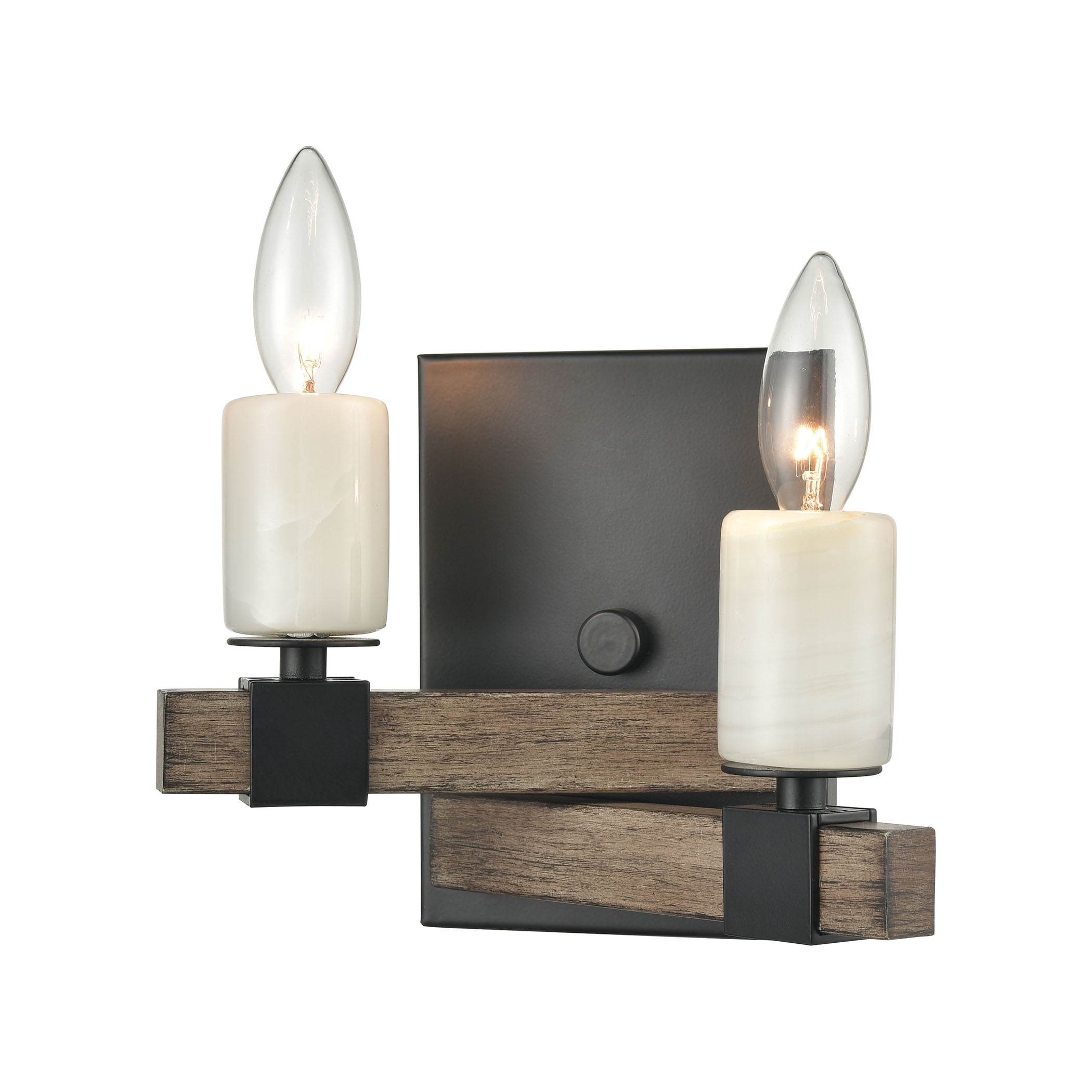 Aspen Matte Black Dimmable 2-Light Direct Wired Sconce