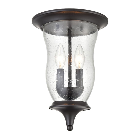 Elk Home Trinity 9-inch Wide 2-Light Outdoor Flush Mount in Oil Rubbed Bronze