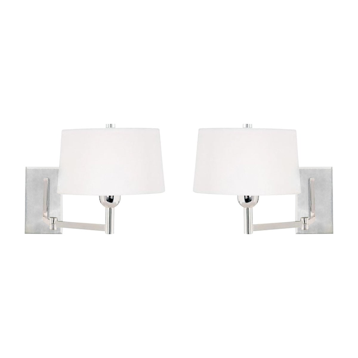 Chrome and Black Dimmable Swing Arm Wall Lamp