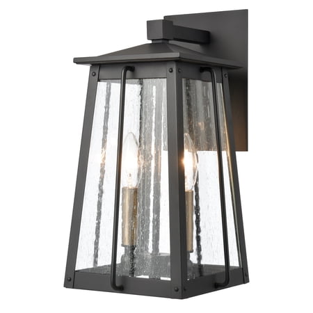 Elk Home 9-Inch Wideoutdoor Kirkdale Wall Sconce, Modern, Matte Black