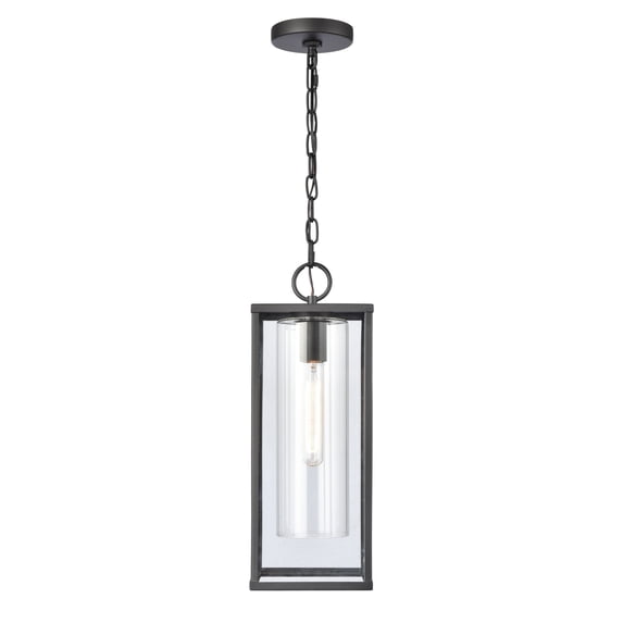 Elk Home Augusta 7-inch Wide 1-Light Outdoor Pendant in Matte Black