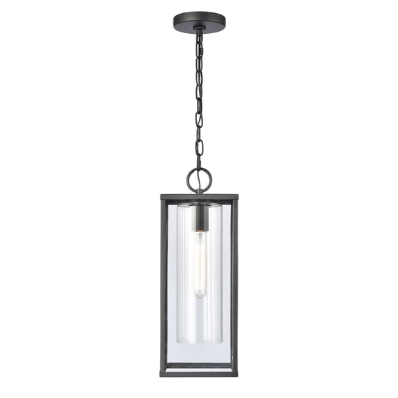 Elk Home Augusta 7-inch Wide 1-Light Outdoor Pendant in Matte Black
