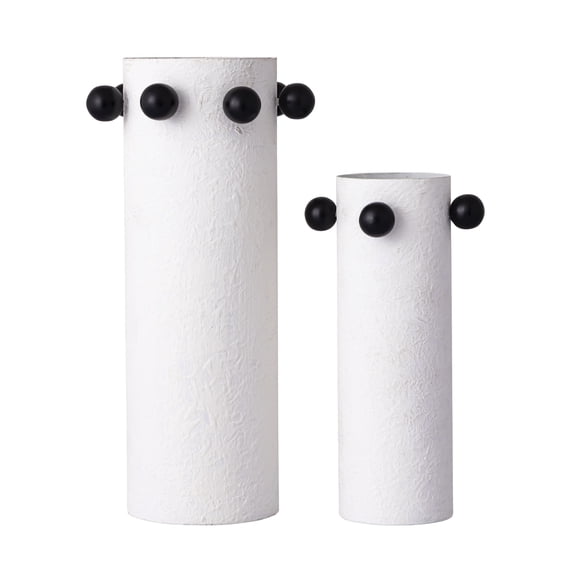 Elk Home Beaded Scandinavian Vase in Plaster White Finish
