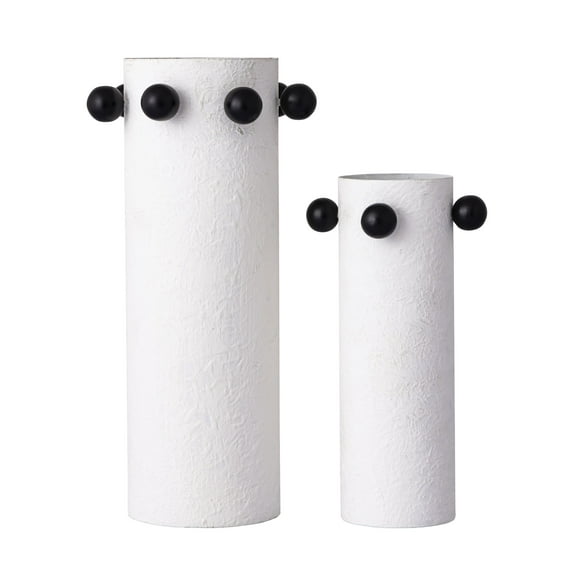 Elk Home Beaded Scandinavian Vase in Plaster White Finish
