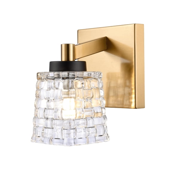 Elk Home Candace 1-Light Vanity Light, Luxe/Glam Style in Satin Brass Finish for Living Room, Entryway, Dining Room