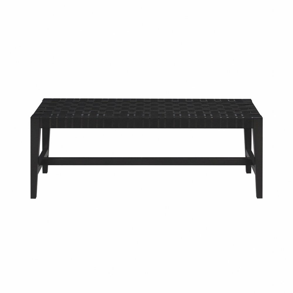 Causeway Designer Ebony Black Woven Mahogany Bench