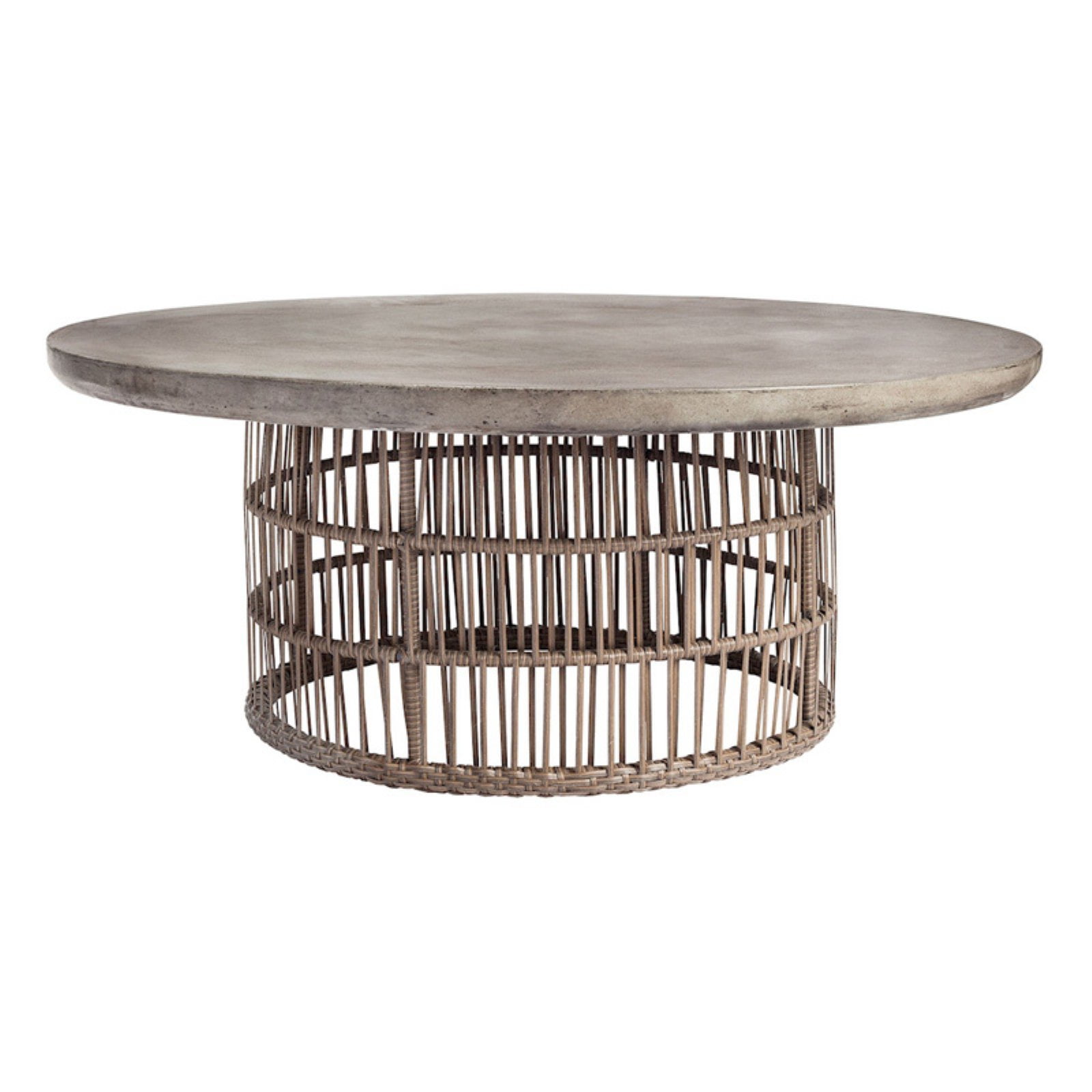 Round Refuge 40" Wood Coffee Table with Storage in Slate Gray
