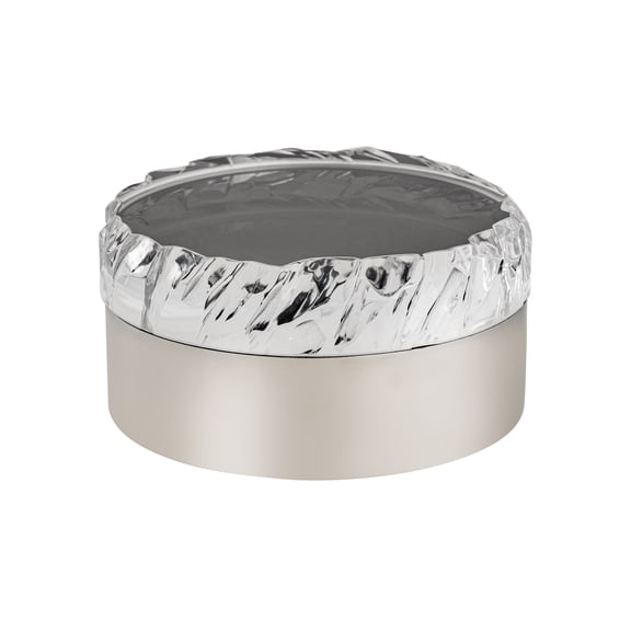 Elk Home Cogar Box - Round Polished Nickel, Made from Metal, Polished Nickel Finish