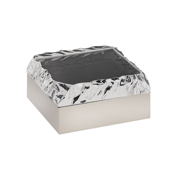 Elk Home Cogar Box - Square Polished Nickel, Made from Natural Materials, Blue Finish