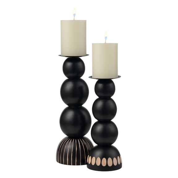 Elk Home Dana Updated Traditional Candleholder in Black Finish, for dining table centerpiece