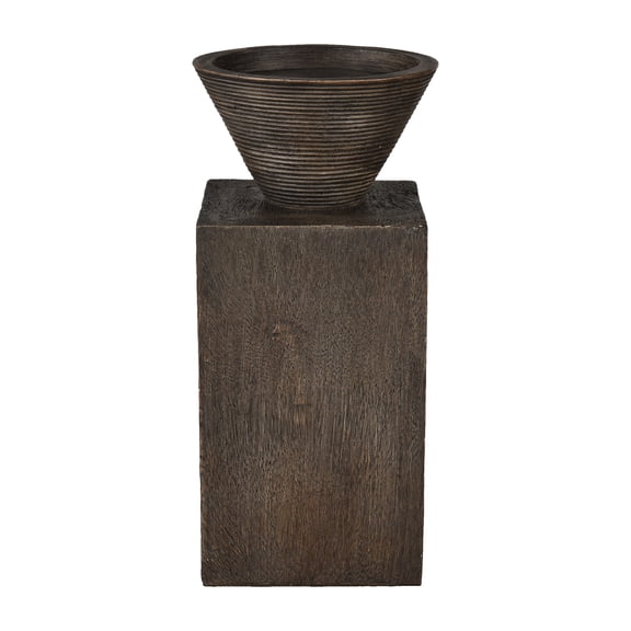Elk Home Disa Mid Century Modern Candleholder in Dark Brown Finish, for dining table centerpiece