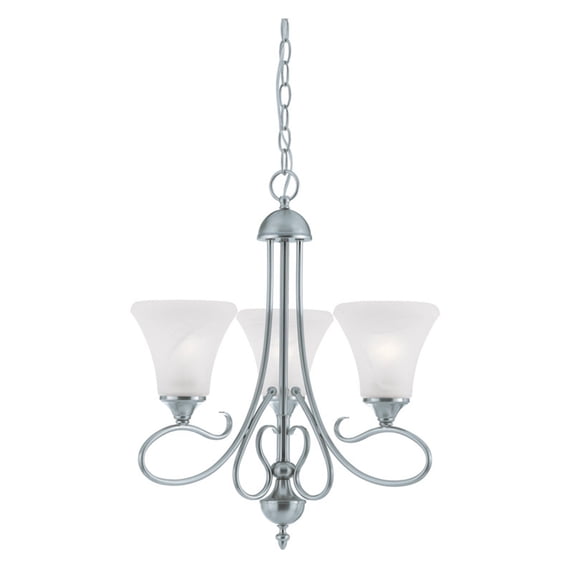 Thomas Lighting-SL811378-Elipse - Three Light Chandelier Brushed Nickel Finish with Swirl Alabaster