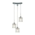 thumbnail image 1 of Elk Home Ezra 3-Light Triangular Mini Pendant Fixture in Polished Chrome with Textured Clear Crystal, 1 of 2