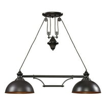 Elk Home Farmhouse 44'' Wide 2-Light Linear Chandelier - Oiled Bronze Finish for Kitchen, Foyer, Dining Room