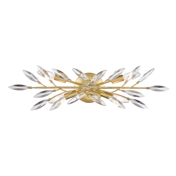 Elk Home Flora Grace 4-Light Champagne Gold 25.5-inch Wide Vanity Light with Clear Crystal Glass