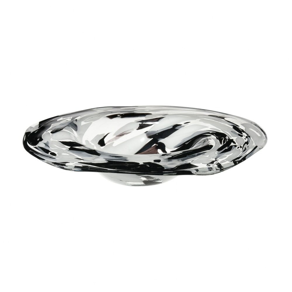 Gisli Black and White Glass Decorative Bowl