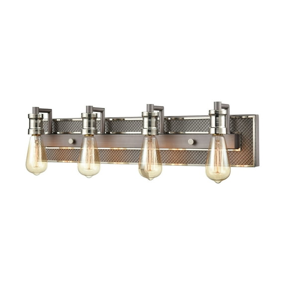 Elk Home Gridiron 29'' Wide 4-Light Vanity Light - Weathered Zinc
